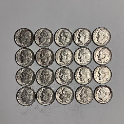 20 ROOSEVELT 1964 SILVER DIMES