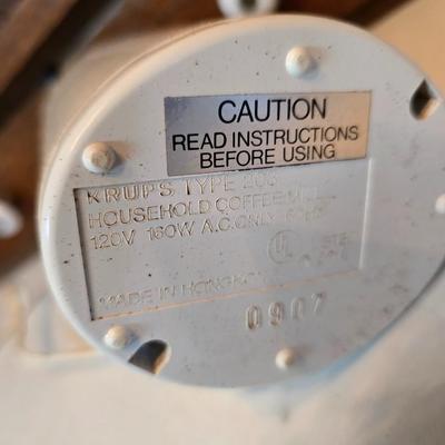 Small kitchen appliances - Krups fast touch Coffee grinder - Black & Decker miniature food chopper and a cuisinart drink mixer