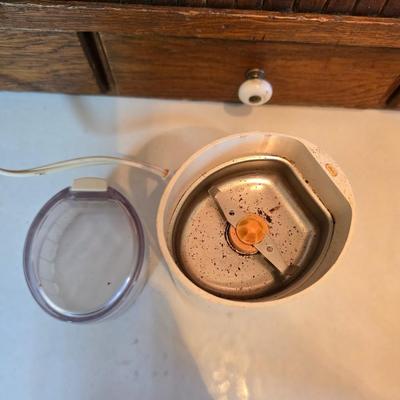 Small kitchen appliances - Krups fast touch Coffee grinder - Black & Decker miniature food chopper and a cuisinart drink mixer