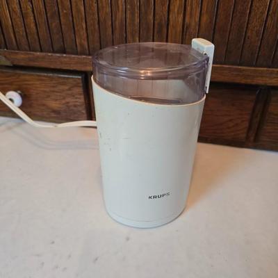 Small kitchen appliances - Krups fast touch Coffee grinder - Black & Decker miniature food chopper and a cuisinart drink mixer