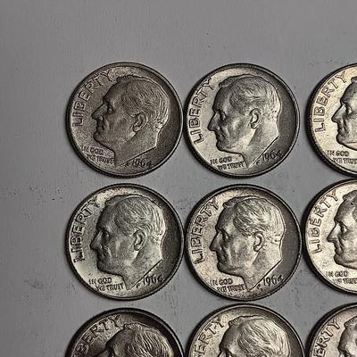 20 ROOSEVELT 1964 SILVER DIMES