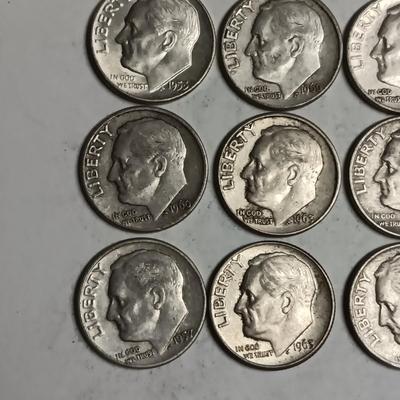 20 ROOSEVELT SILVER DIMES MIXED DATES