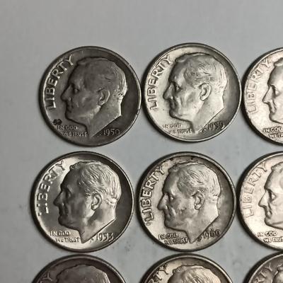 20 ROOSEVELT SILVER DIMES MIXED DATES