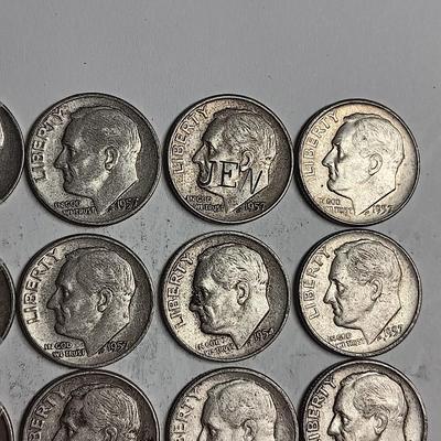 20 ROOSEVELT SILVER DIMES MIXED DATES