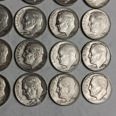 20 ROOSEVELT SILVER DIMES MIXED DATES