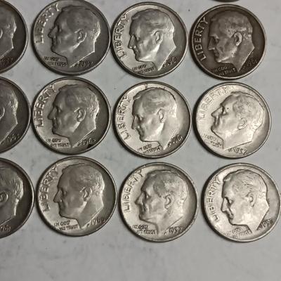 20 ROOSEVELT SILVER DIMES MIXED DATES