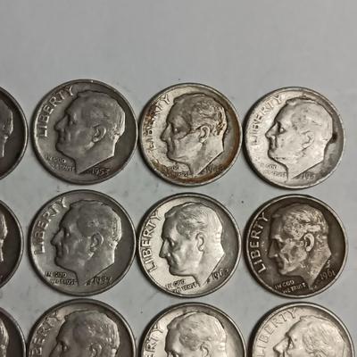 20 ROOSEVELT SILVER DIMES MIXED DATES