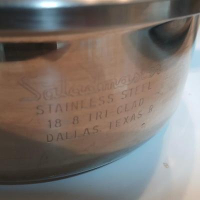 Three - piece Saladmaster surgical stainless steel waterless cookware