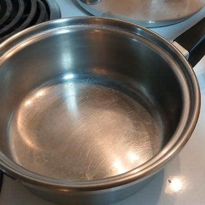 Three - piece Saladmaster surgical stainless steel waterless cookware