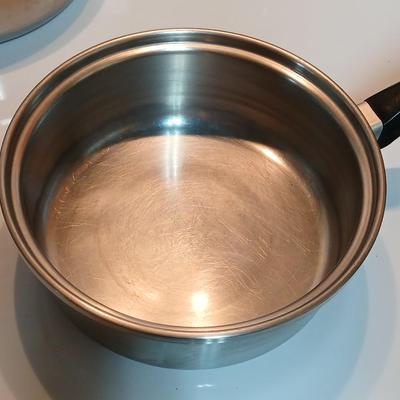 Three - piece Saladmaster surgical stainless steel waterless cookware