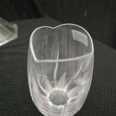 Assorted glassware - Anchor Hocking Moments serving platter - Fostoria American Clear Glass 3-Footed Bon Bon Dish and more