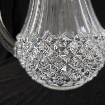 Vintage Cristal d'Arques J.G. Durand Longchamp lead crystal pitcher with 8 wine glasses