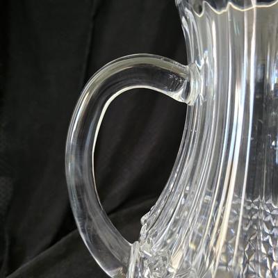 Vintage Cristal d'Arques J.G. Durand Longchamp lead crystal pitcher with 8 wine glasses
