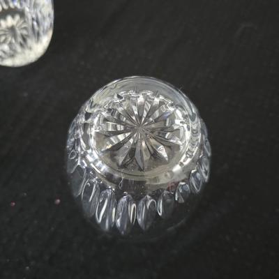 vintage Anchor Hocking Wexford clear glass pitcher and drinking glasses set, featuring the "Diamond Point" pattern.