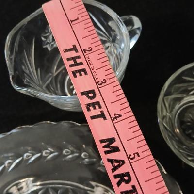 Glassware - Vintage platter, assortment of small bowls and a vase