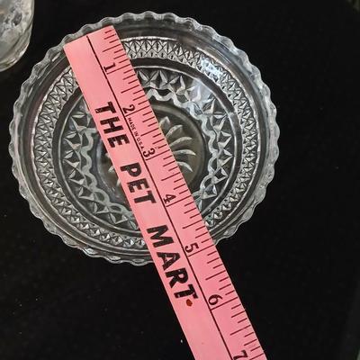 Glassware - Vintage platter, assortment of small bowls and a vase