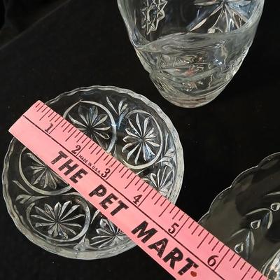 Glassware - Vintage platter, assortment of small bowls and a vase