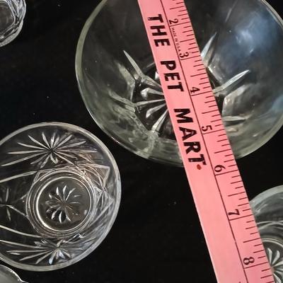 Glassware - Vintage platter, assortment of small bowls and a vase