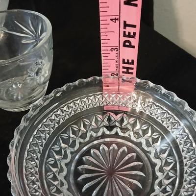 Glassware - Vintage platter, assortment of small bowls and a vase