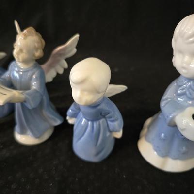 vintage blue and white porcelain Angel collection