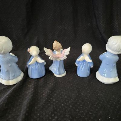 vintage blue and white porcelain Angel collection