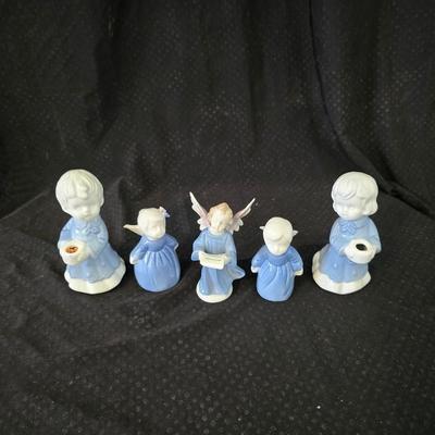 vintage blue and white porcelain Angel collection