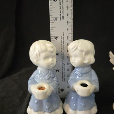 vintage blue and white porcelain Angel collection