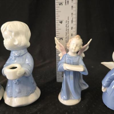 vintage blue and white porcelain Angel collection