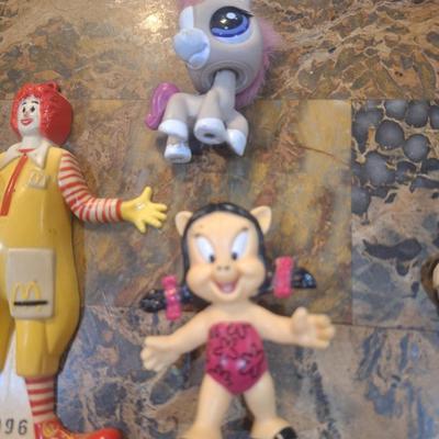Sale Photo Thumbnail #97: Ronald was a promotional item from the worldwide McDonald's convention , Petunia pig is a plc. figurine, tiny horse is littles pet shot and the coca cola thermometer is a fridge magnet