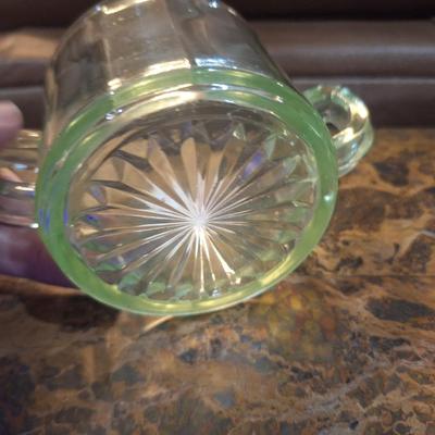 Sale Photo Thumbnail #143: Vintage uranium glass sugar bowl