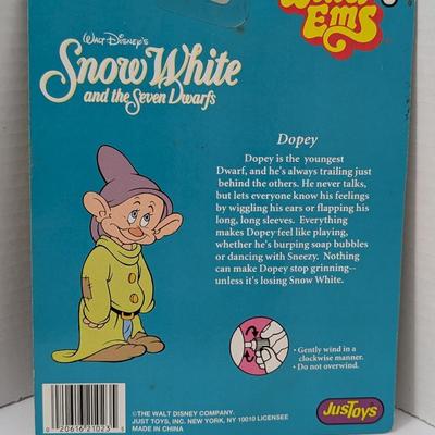 Disney Snow White and the Seven Dwarfs Dopey Wind-Ems Figure by JusToys 21023 Sealed Card