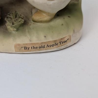 Vintage Ceramic Figurine Boy With Accordion And Goose "By The Old Apple Tree"