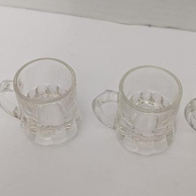 Set Of 4 Vintage Miniature Glass Beer Mugs Shot Glasses