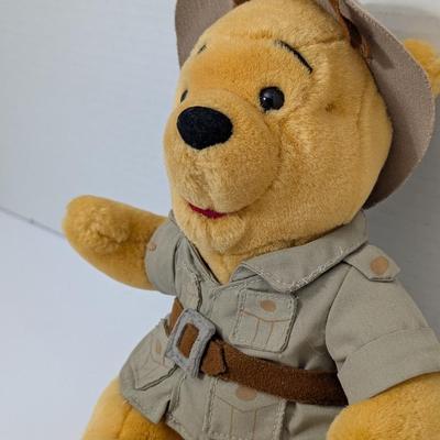 Vintage Disney Winnie the Pooh Explorer Safari Plush Stuffed Animal with Hat