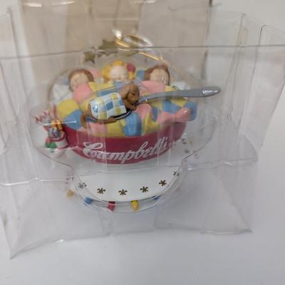 Campbells Soup Kids Sleeping In Soup Bowl Christmas Ornament With Stars And Moon