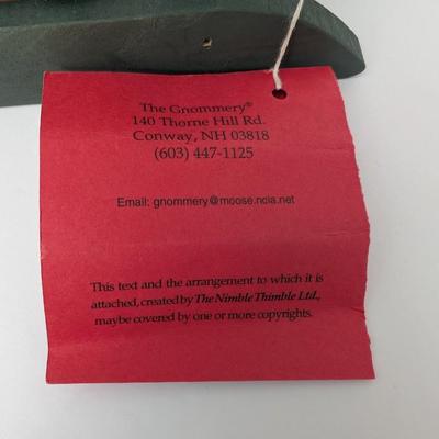 The Gnommery Christmas Gnome On Wooden Sled With Pipe And Gift Sack