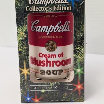 Campbells Soup Collectors Edition Christmas Ornament 2001 Cream Of Mushroom