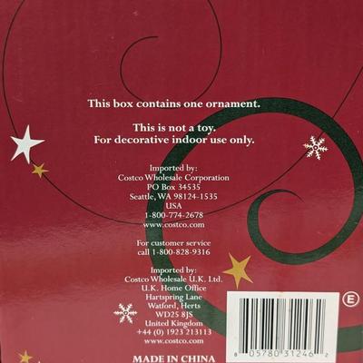 Costco Glittered Christmas Tree Elf Ornament With Candy Cane In Box