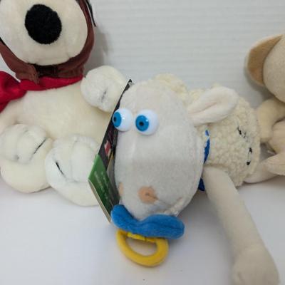 Plush Toy Lot Babe Pig Serta Sheep Snoopy Aviator Shrek Puss in Boots Cat Teddy Bear