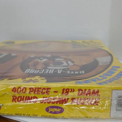 Vintage American Bandstand 70s Rate-A-Record 400 Piece Round Jigsaw Puzzle Jaymar Sealed