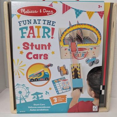 Melissa & Doug Fun At The Fair Stunt Cars 2022 Wooden Launch Track Game Sealed
