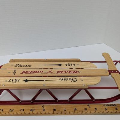 Authentic Radio Flyer Classic Wood Sled Since 1917 Winter Snow Gear Collectible Vintage Style Winter Fun!