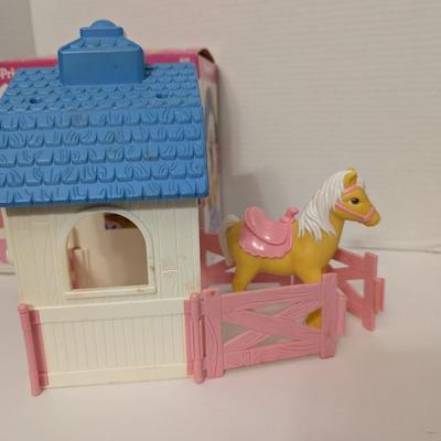 Vintage 1990s Fisher Price Dream Dollhouse Pony Stable Set 4630 with Pony and Barn Only