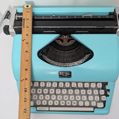 Vintage Royal Classic Manual Typewriter in Aqua Blue Retro Mid Century Style