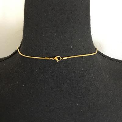 Beautiful, vintage, gold, toned mother of pearl, circular pendant necklace