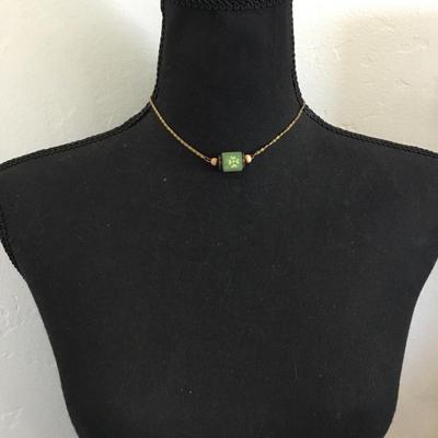 Cute vintage gold tone unique wooden pendant