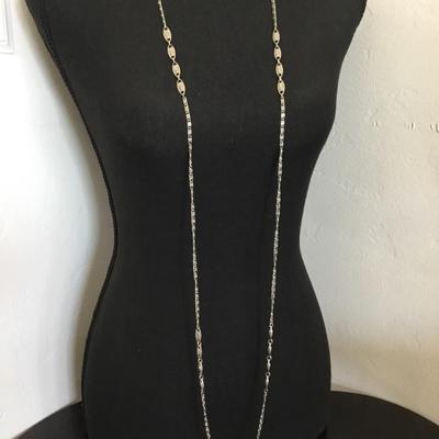 Monet vintage pin wheel long chain necklace