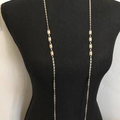 Monet vintage pin wheel long chain necklace