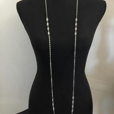 Monet vintage pin wheel long chain necklace