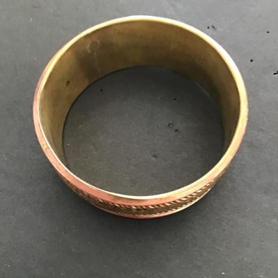 Vintage copper, brass, mother of pearl bracelet